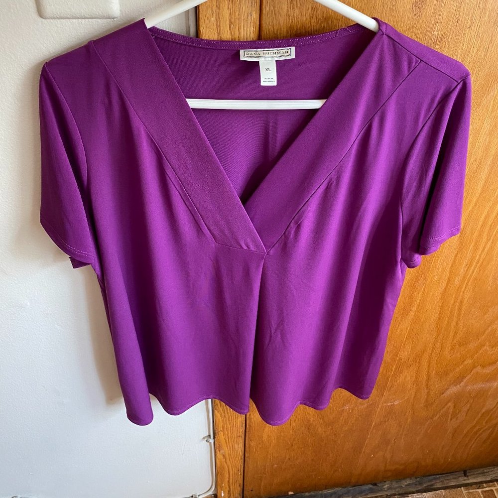 Womens Purple Dana Buchman blouse XL
